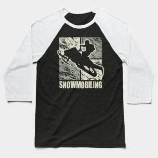 Snowmobiling Stunt Art Baseball T-Shirt